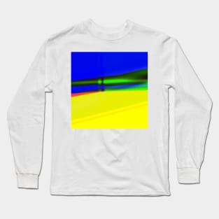 blue green yellow abstract texture Long Sleeve T-Shirt